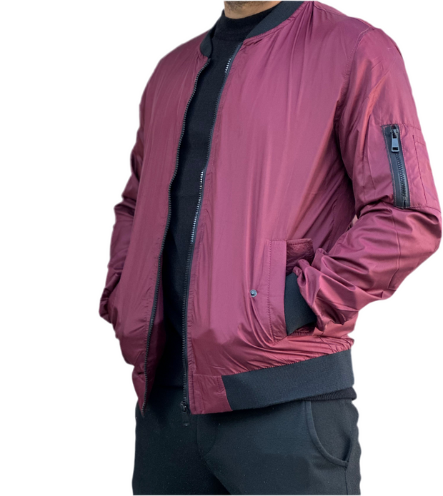 Burgundy Bomber Jacket