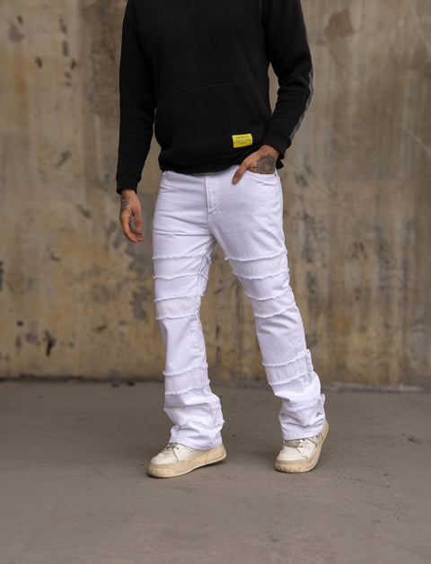 YR Chicago White Baggy Jeans with Details