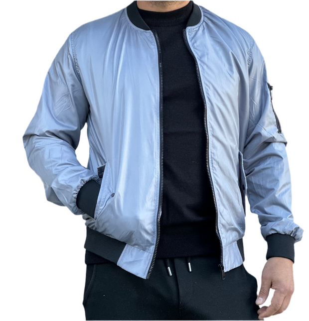 Silver Bomber Jacket