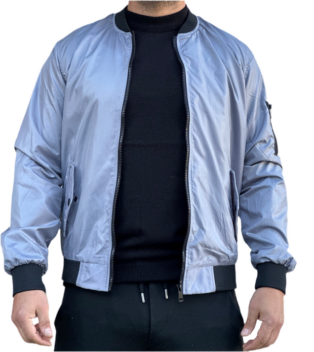 Silver Bomber Jacket