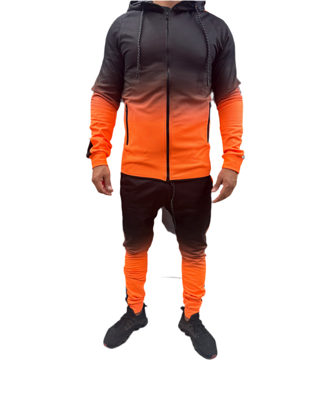 Two Piece Orange Tide wash Tracksuit Set (2pcs)