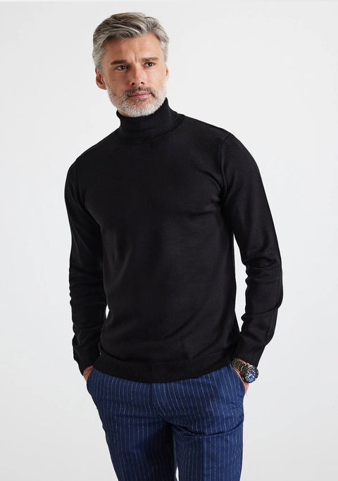 “Isaac” Black Men’s Turtle Neck Sweater