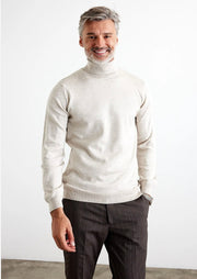 “Isaac” Beige Men’s Turtle Neck