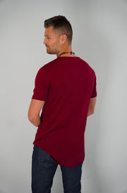 Eli Burgundy Mesh fabric T-shirt With Scoop