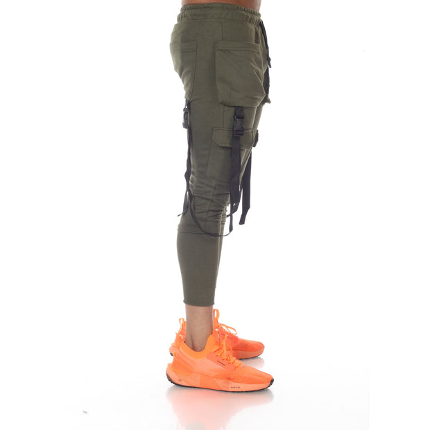 Milo Olive Fashion Jogger with suspenders