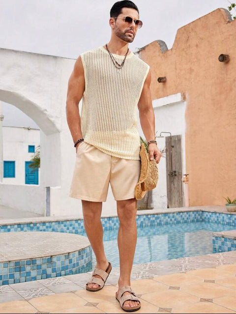 Mykonos Cream Sleeveless Tshirt