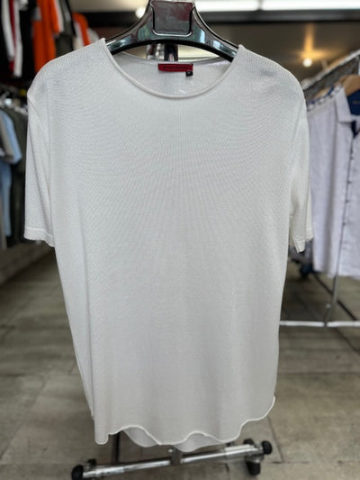 Eli White Mesh fabric T-shirt With Scoop