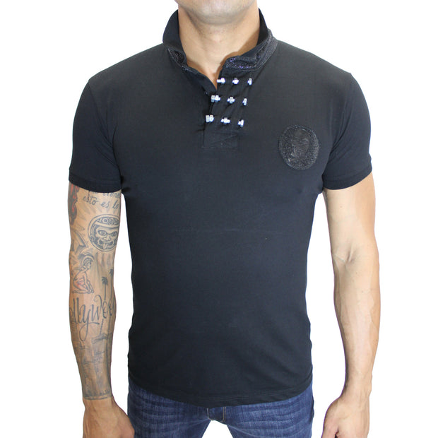 Merriam Black Polo With Skill Patch and Details