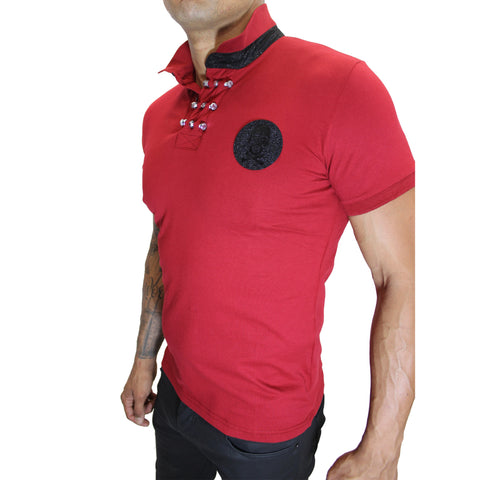 Merriam Red Polo With Skill Patch and Details