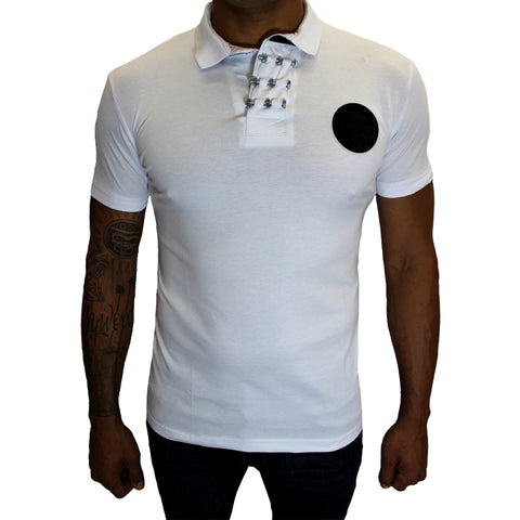 Merriam White Polo With Skill Patch and Details