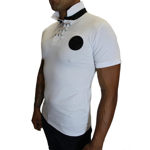 Merriam White Polo With Skill Patch and Details