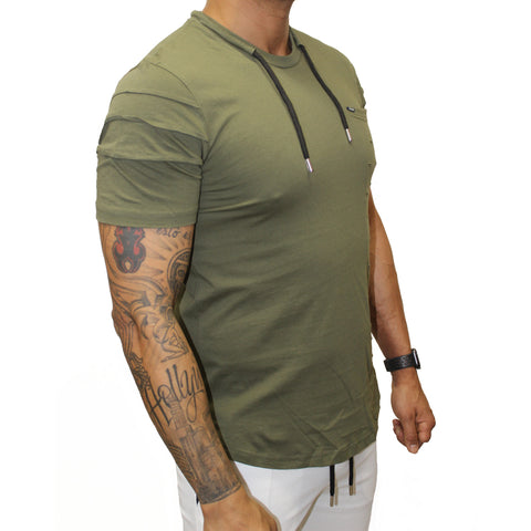 Olive Fashion Tee with Drawstring