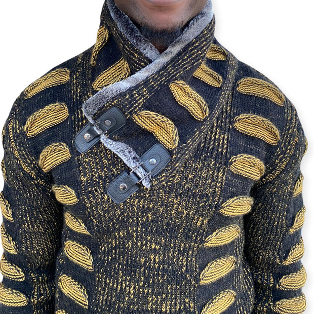 [Charles] Black Shawl Sweater