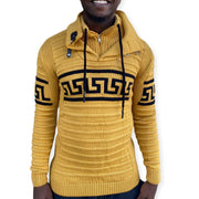 "Alvin" Yellow Men's Heavy Wool Quarter Zip Sweater