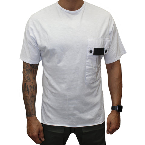White Fashion oversize T shirt With Pocket