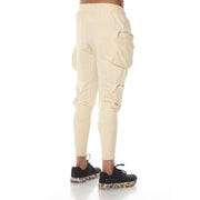 Fashion Beige Jogger with Pockets And Zipper on Side