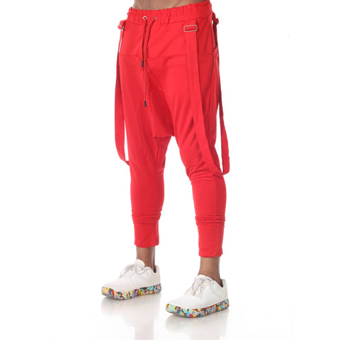 Burning Man Drop crotch Fashion Jogger with suspenders