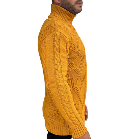 "Jorge" Yellow Light Weight Fashion Turtleneck sweater