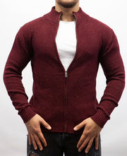 Light Weight Burgundy Zip Up Sweater