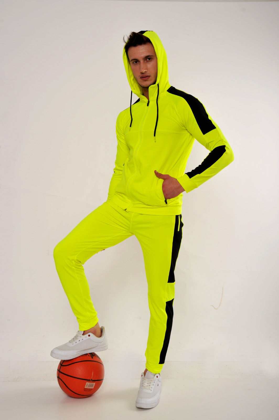 Neon best sale yellow tracksuit