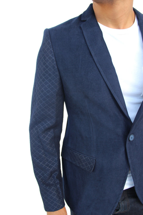 Ari Navy Blazer With Details On Sleeve