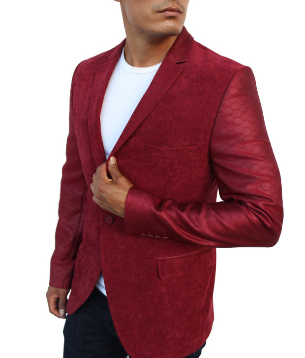 Don Red Blazer With Details On Sleeve
