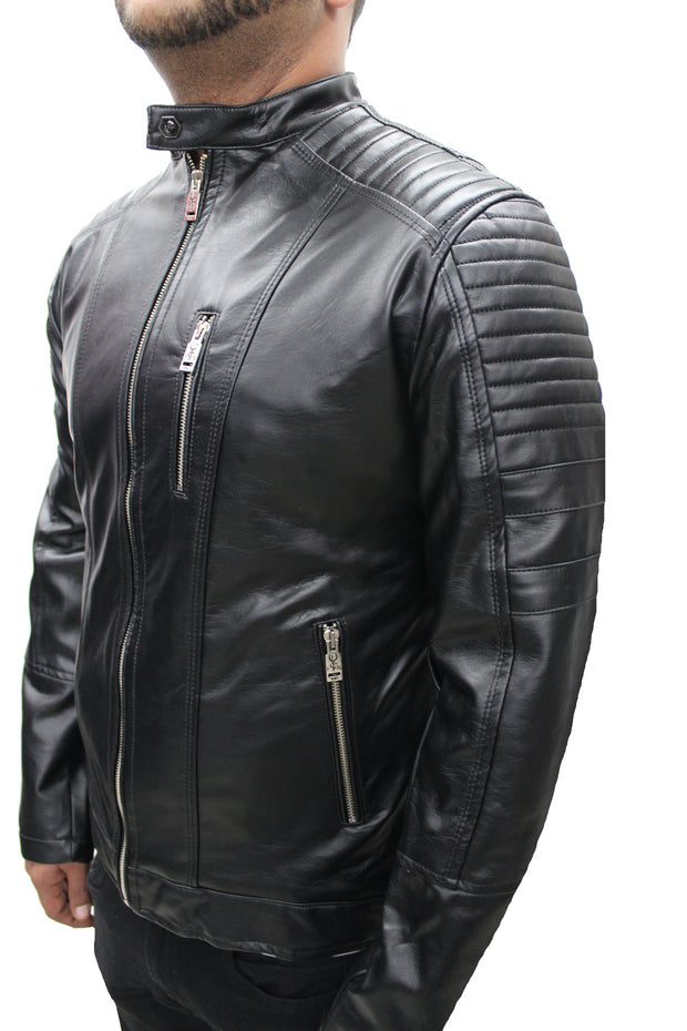 "Midnight" Black Leather Jacket