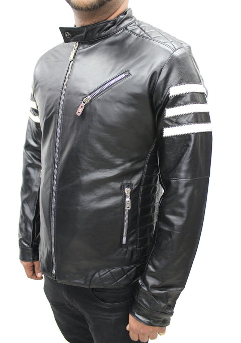 "Guzzi" Black Leather Jacket
