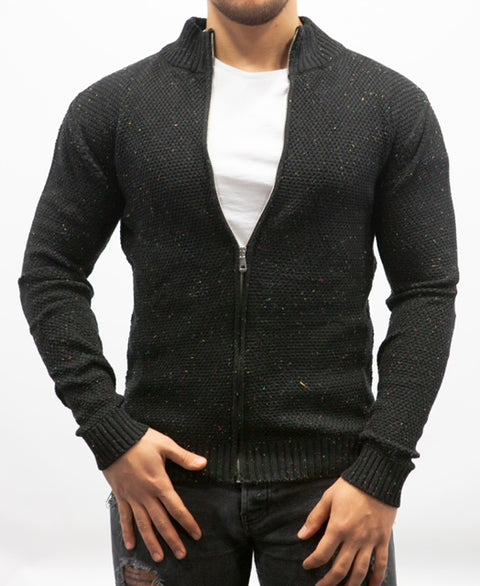 Light Weight Black Zip Up Sweater