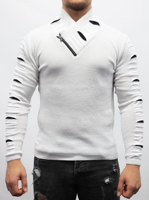 White Fashion Light Thermal Sweater
