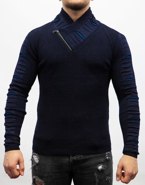 Navy Blue Fashion Light Sweater/ Thermal