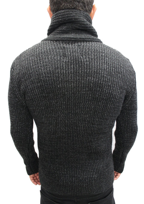 "Electra" Black Shall Fashion Sweater With Buckle On Side