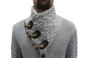 [Beckham] Light Grey Shawl Fashion Collar Sweater