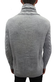 [Beckham] Light Grey Shawl Fashion Collar Sweater
