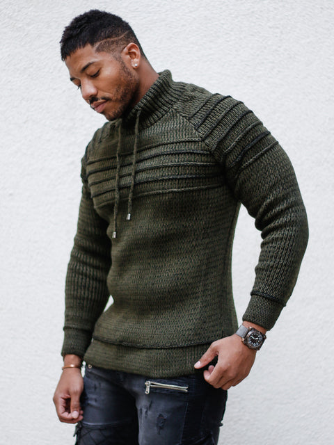 "Rico" Olive Ribbed Sweater