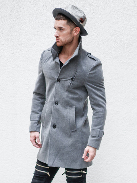 "Tommy" Grey Wool Coat